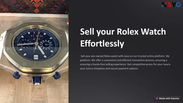 sell your rolex watch effortlessly