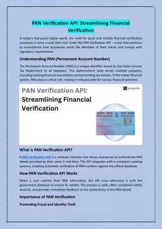 pan verification api streamlining financial