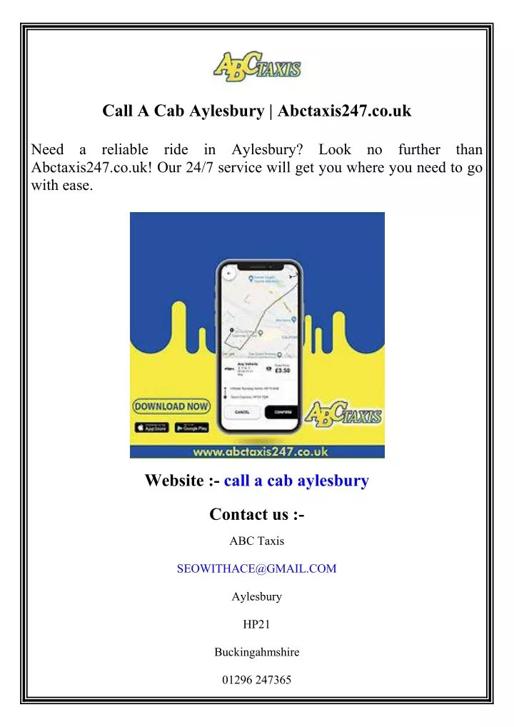 call a cab aylesbury abctaxis247 co uk