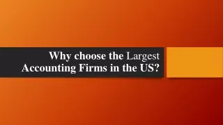 Why choose the Largest Accounting Firms in the