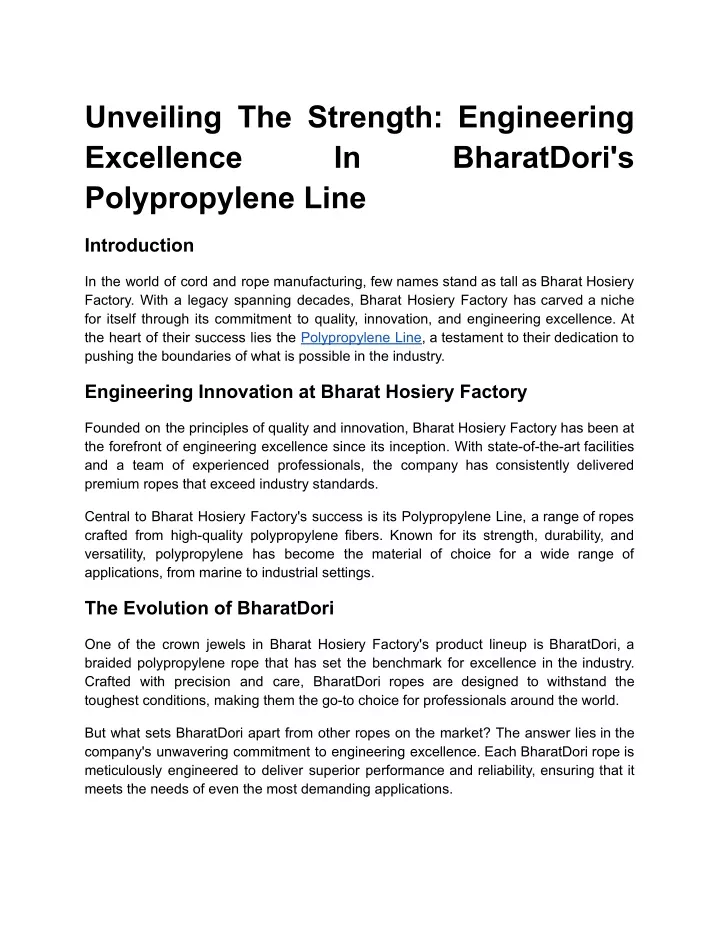 unveiling the strength engineering excellence