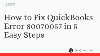 How to Fix QuickBooks Error 80070057 in 5 Easy Steps