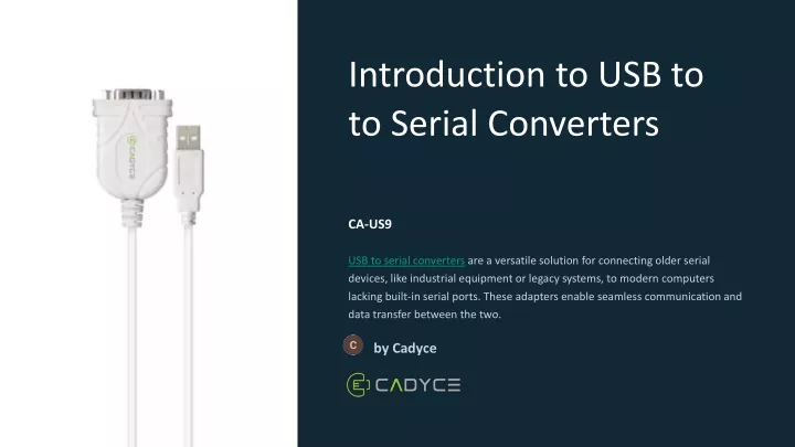 introduction to usb to to serial converters