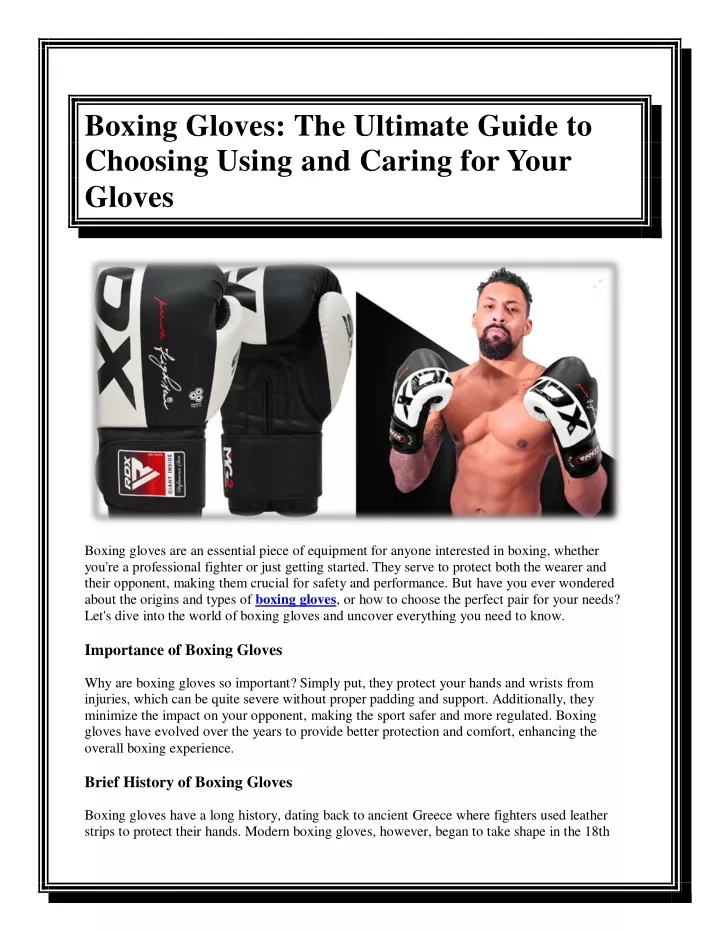 boxing gloves the ultimate guide to choosing