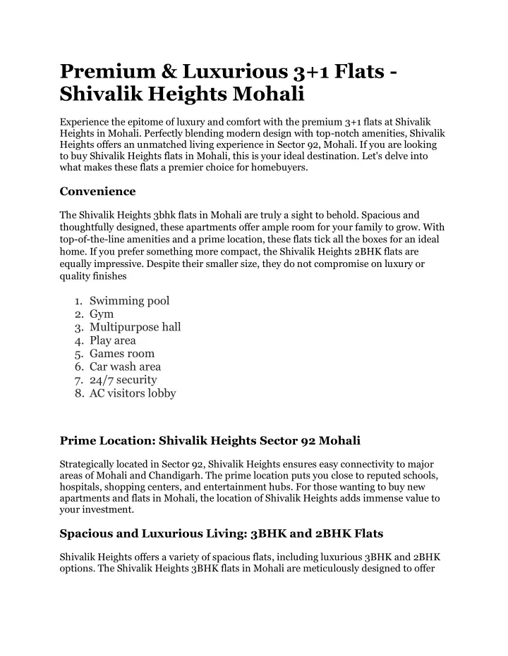 premium luxurious 3 1 flats shivalik heights