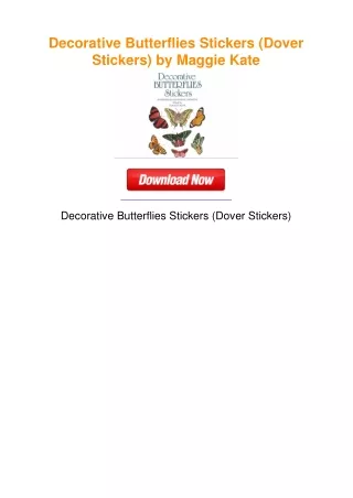 Decorative Butterflies Stickers (Dover Stickers) by Maggie Kate