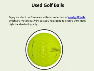 Used Golf Balls