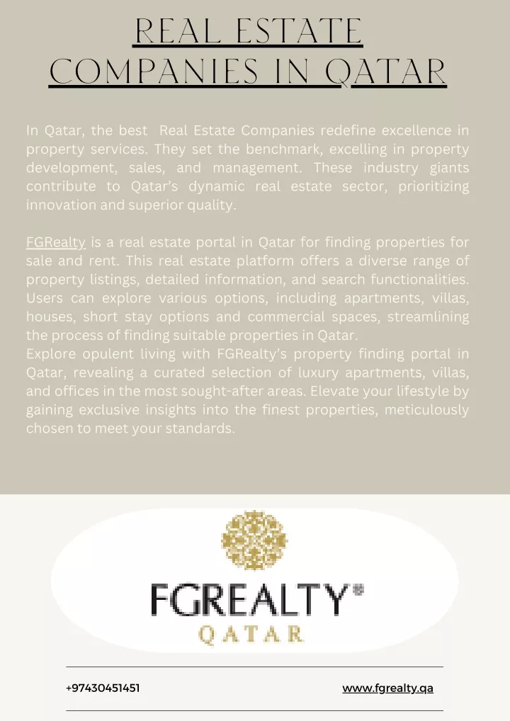 real estate companies in qatar