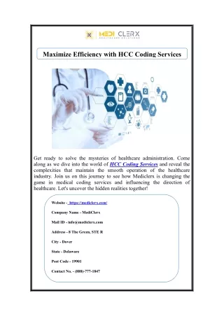 Maximize Efficiency with HCC Coding Services Now!