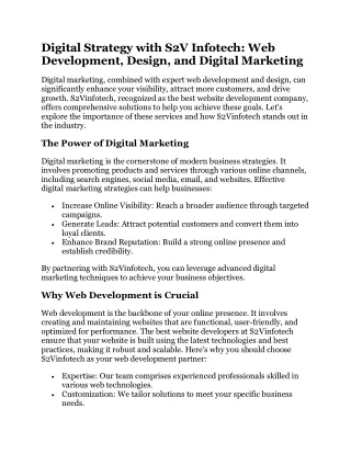 digital strategy with s2v infotech