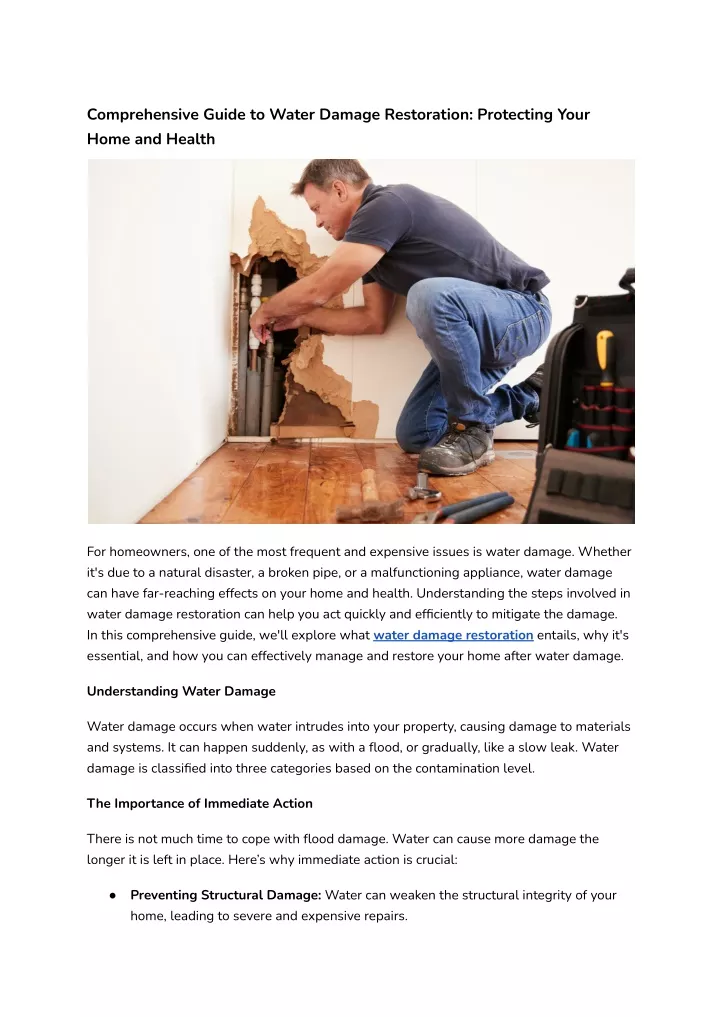 comprehensive guide to water damage restoration