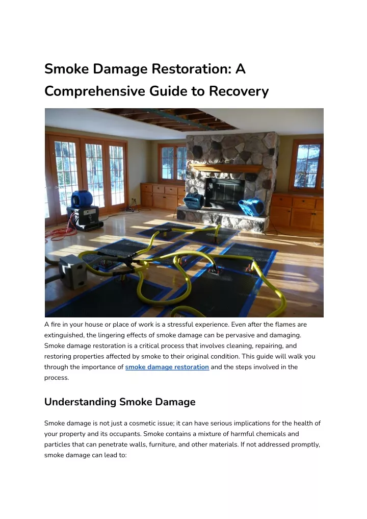 smoke damage restoration a comprehensive guide