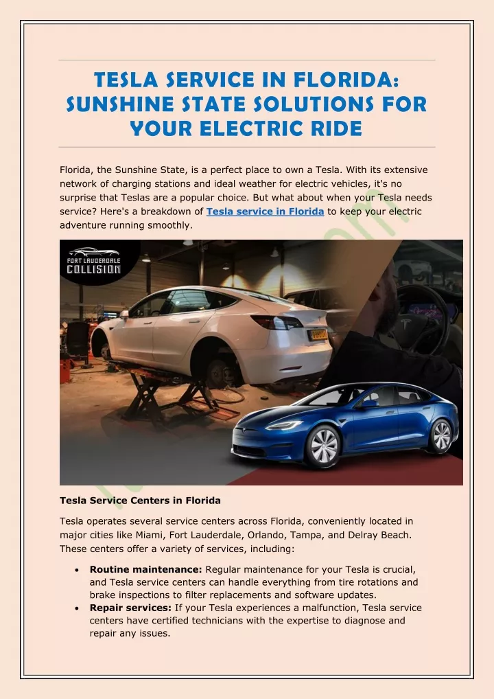 tesla service in florida sunshine state solutions