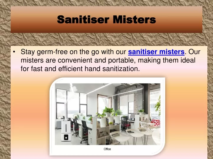 sanitiser misters