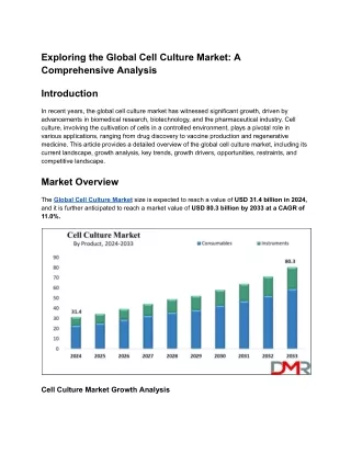 Exploring the Global Cell Culture Market_ A Comprehensive Analysis