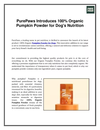 Organic Pumpkin Powder