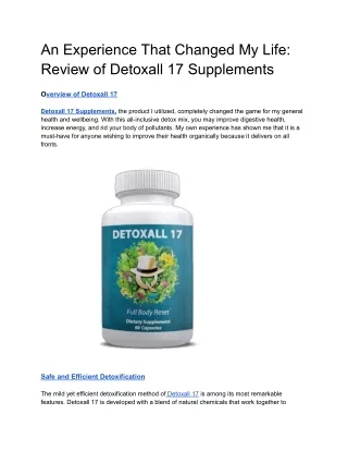 An Experience That Changed My Life_ Review of Detoxall 17 Supplements