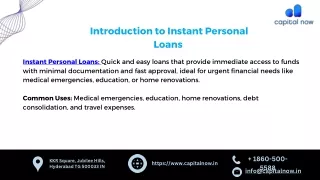 Instantly Personal Loans in India - Capital Now