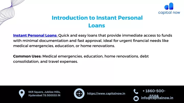 introduction to instant personal loans