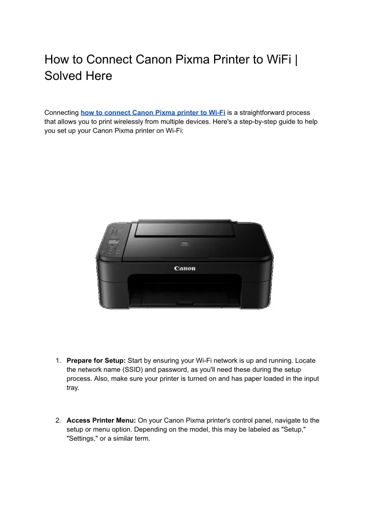 how to connect canon pixma printer to wifi solved