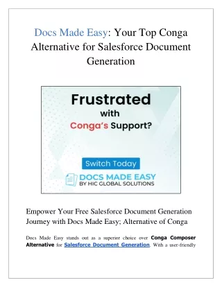 docs made easy your top conga alternative
