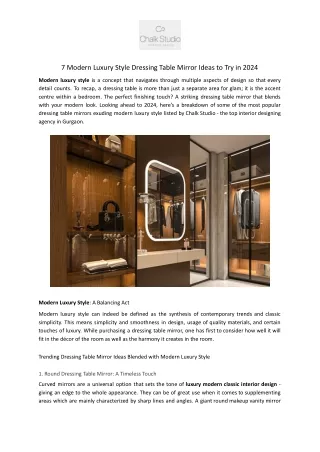 7 modern luxury style dressing table mirror ideas