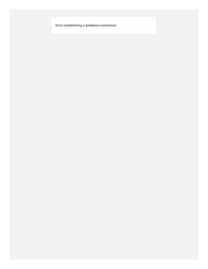 error establishing a database connection