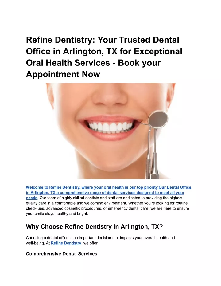 refine dentistry your trusted dental office