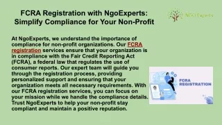 FCRA registration