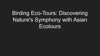 Birding Eco-Tours_ Discovering Nature's Symphony with Asian Ecotours