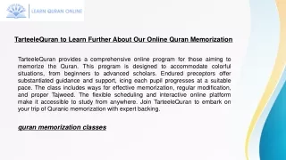 TarteeleQuran to Learn Further About Our Online Quran Memorization