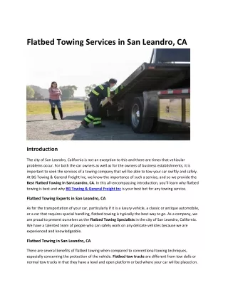 Flatbed Towing Services in San Leandro