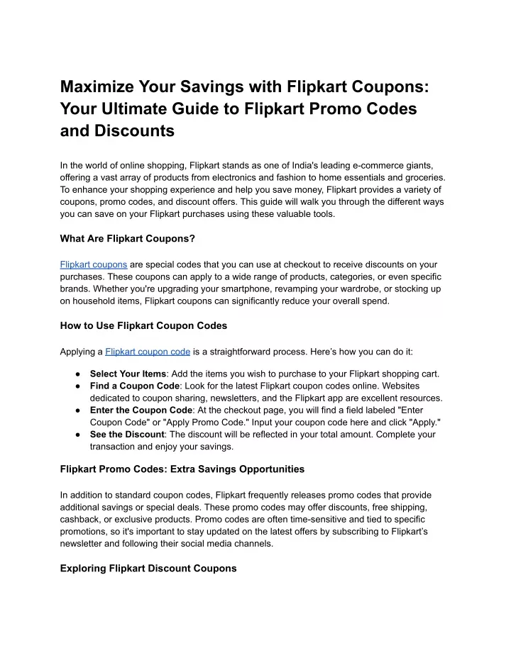 maximize your savings with flipkart coupons your