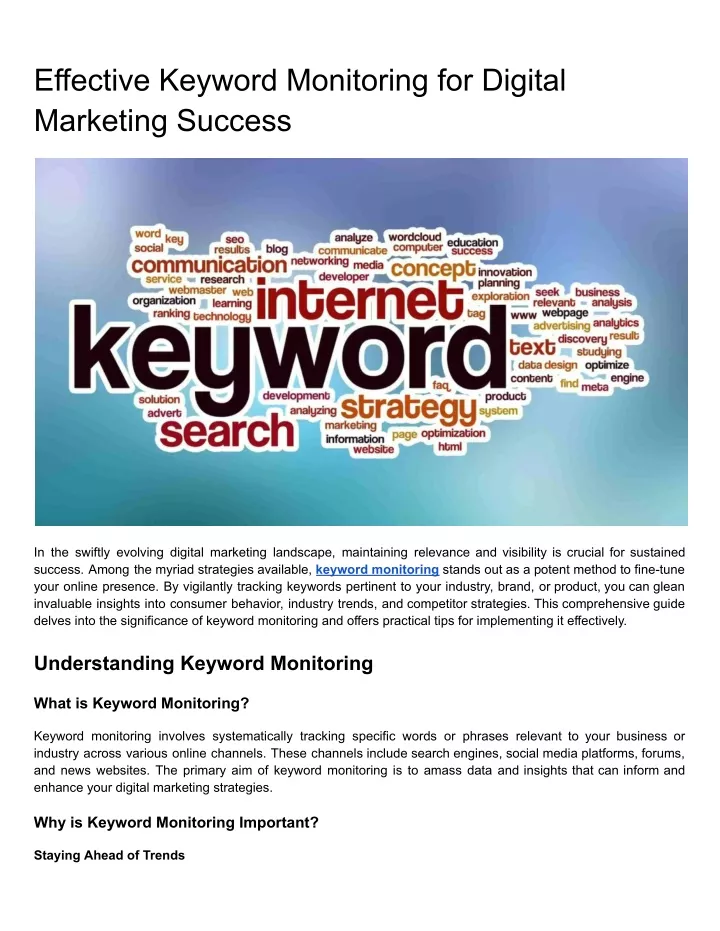 effective keyword monitoring for digital