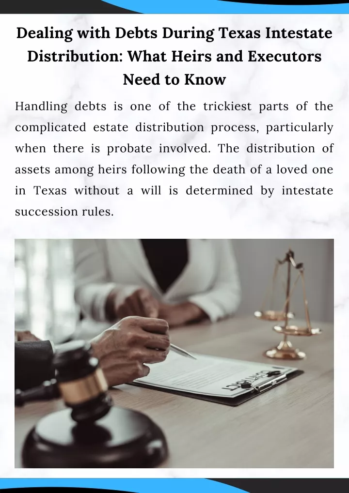 dealing with debts during texas intestate