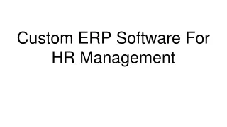 Custom ERP Software For HR Management