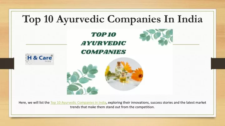 top 10 ayurvedic companies in india