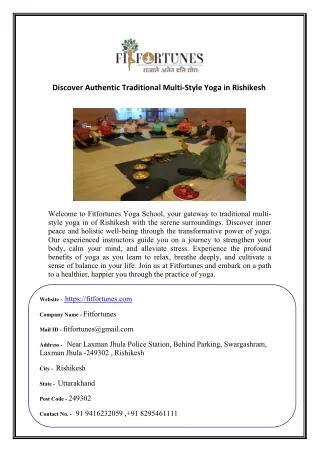 Discover Authentic Traditional Multi-Style Yoga in Rishikesh