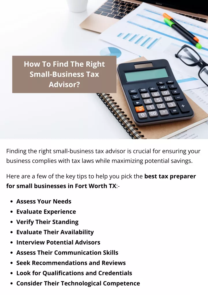 how to find the right small business tax advisor