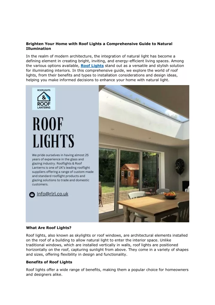 brighten your home with roof lights