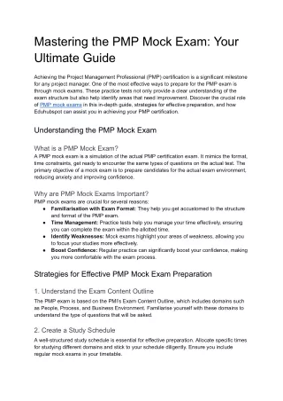 mastering the pmp mock exam your ultimate guide