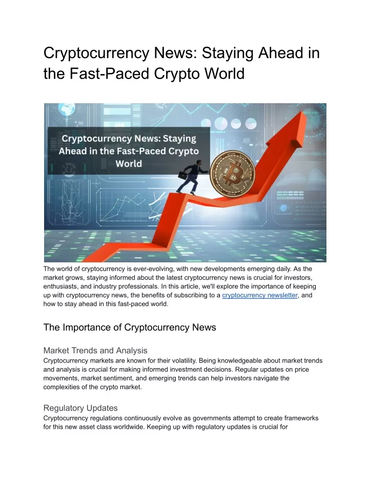 cryptocurrency news staying ahead in the fast