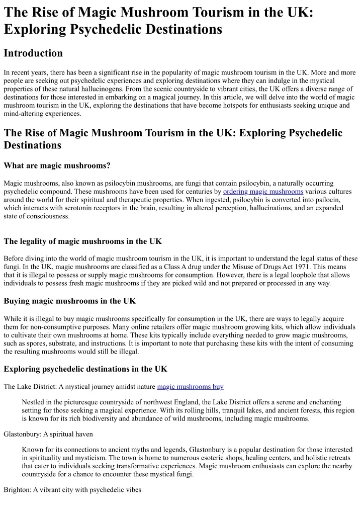 the rise of magic mushroom tourism