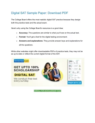 Digital SAT Sample Paper Download PDF