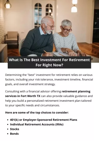 What Is The Best Investment For Retirement For Right Now