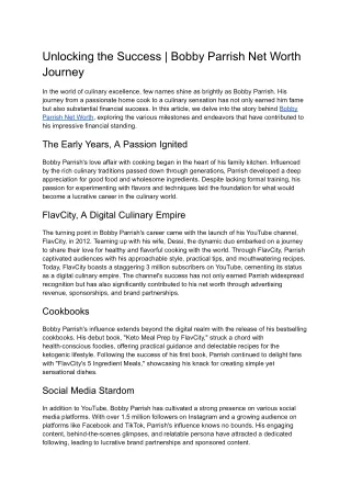 Unlocking the Success _ Bobby Parrish Net Worth Journey