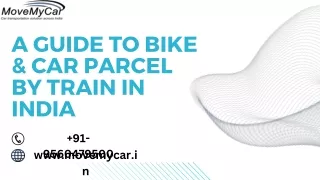 A Guide to Bike & Car Parcel by Train in India