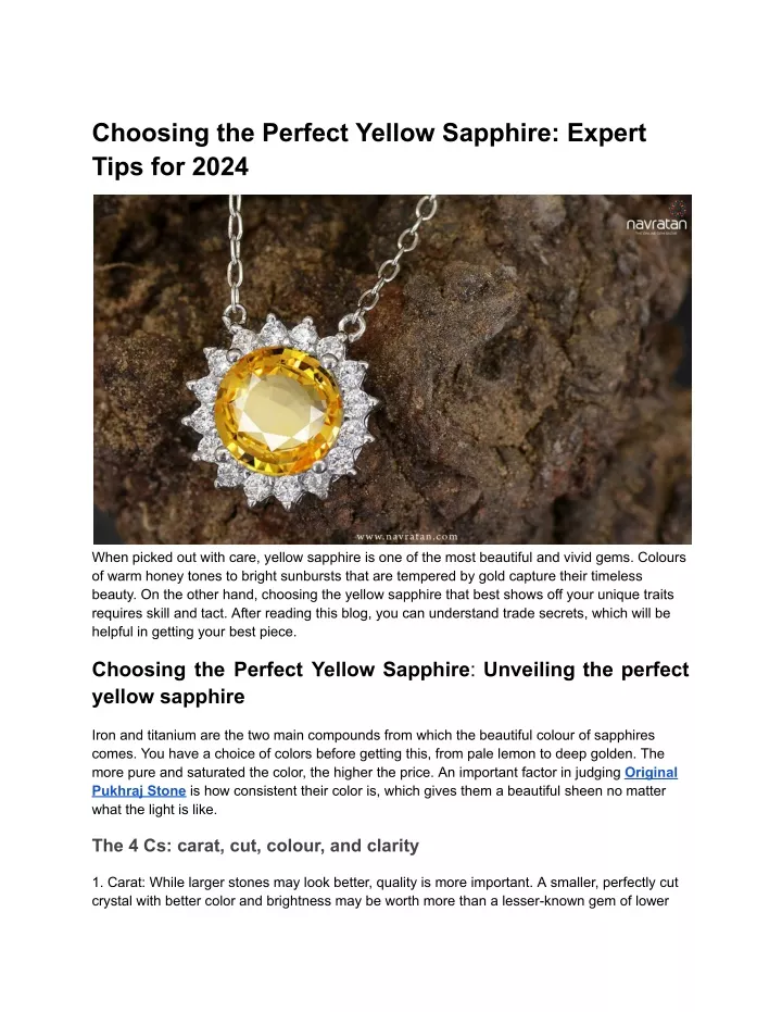 choosing the perfect yellow sapphire expert tips