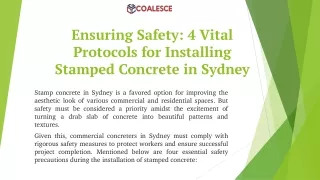 Ensuring Safety 4 Vital Protocols for Installing Stamped Concrete in Sydney