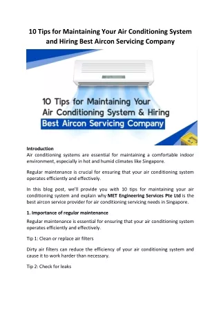 Tips for Maintaining Your Air Conditioning System and Hiring Best Aircon Service